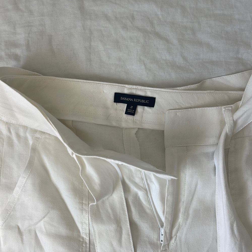 Banana republic white high waisted pants